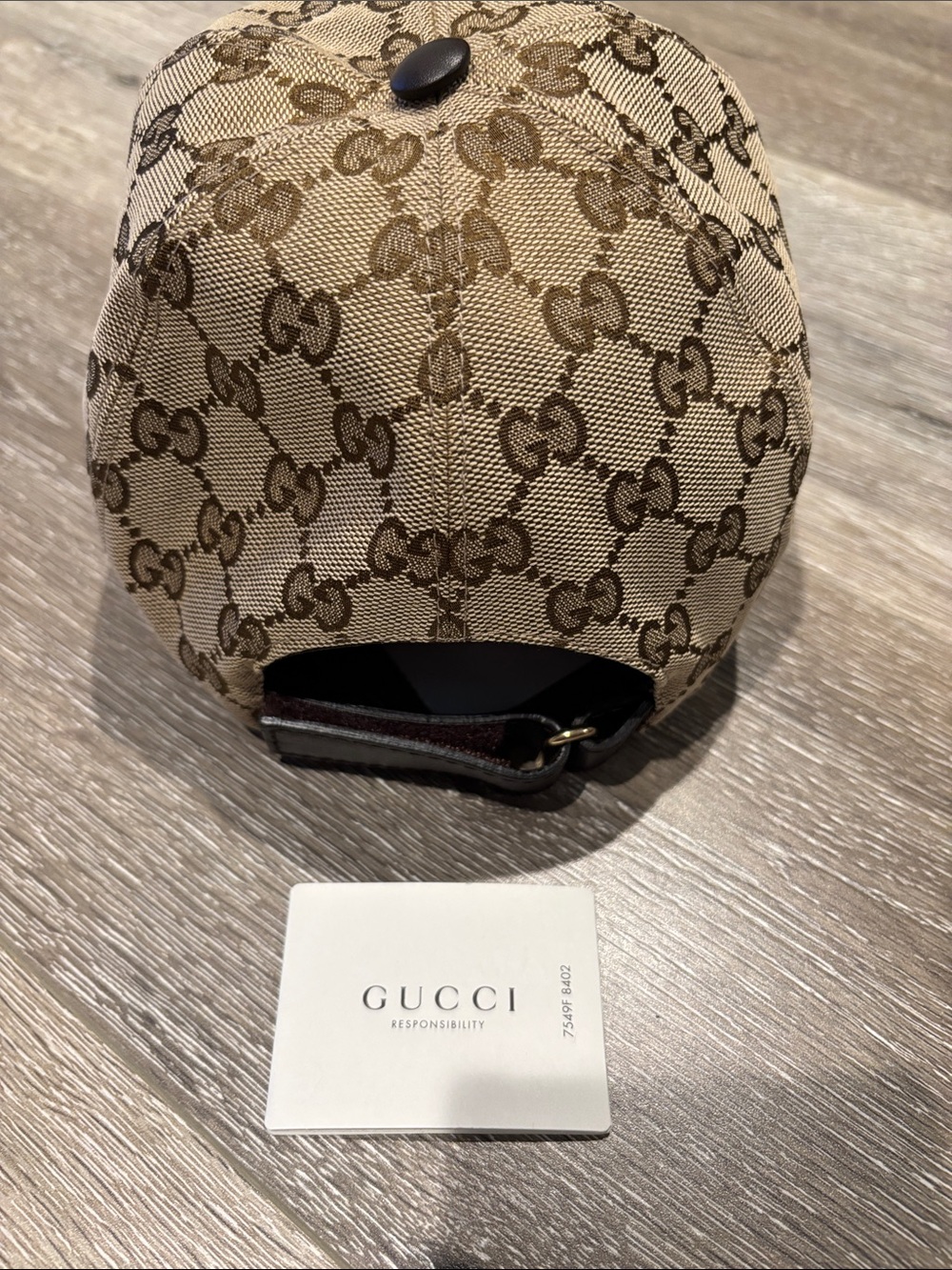 Gucci Brown Monogram Canvas Baseball Cap with Green-Red Web brand new with tags - Picture 3 of 9